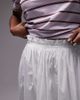 Topshop Topshop side zip crinkle cotton laundered full skirt in ivory-White - 3