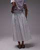 Topshop Topshop side zip crinkle cotton laundered full skirt in ivory-White - 4