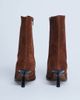 Topshop Topshop Sienna premium suede leather square toe mid heel boots in tan-Brown - 4