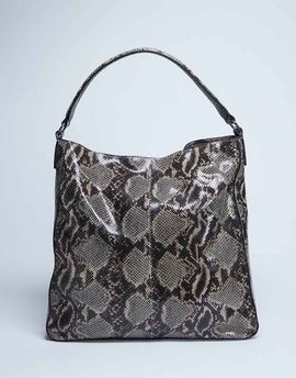 Topshop Topshop Sienna real leather shoulder bag in brown snake