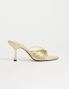 Topshop Topshop Simba strappy high heel mule sandals in gold