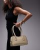Topshop Topshop Simba structured shoulder bag in buttermilk croc-Yellow - 3