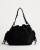 Topshop Topshop Simone suedette pocket detail bucket shoulder bag in black - 1
