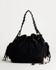 Topshop Topshop Simone suedette pocket detail bucket shoulder bag in black - 2