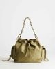 Topshop Topshop Simone suedette pocket detail bucket shoulder bag in khaki-Green - 1
