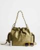 Topshop Topshop Simone suedette pocket detail bucket shoulder bag in khaki-Green - 2