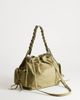 Topshop Topshop Simone suedette pocket detail bucket shoulder bag in khaki-Green - 4
