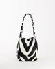 Topshop Topshop Singer medium real hair on leather shoulder bag in zebra-Black - 1