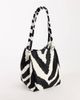 Topshop Topshop Singer medium real hair on leather shoulder bag in zebra-Black - 3