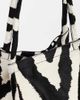 Topshop Topshop Singer medium real hair on leather shoulder bag in zebra-Black - 4