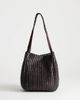 Topshop Topshop Singer weave shoulder bag in chocolate-Brown - 1