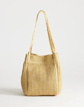 Topshop Topshop Singer weave shoulder bag in natural-Neutral