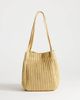 Topshop Topshop Singer weave shoulder bag in natural-Neutral - 4