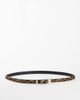 Topshop Topshop skinny hair on real leather belt in leopard print-Brown - 1
