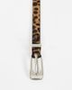 Topshop Topshop skinny hair on real leather belt in leopard print-Brown - 2