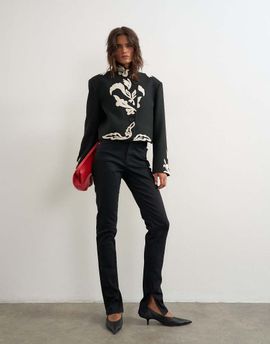 Topshop Topshop skinny jeans with side slit in black