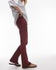 Topshop Topshop skinny rib flare in burgundy-Red - 2