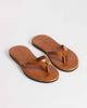 Topshop Topshop Sky real leather toe thong sandals in tan-Yellow - 1