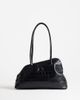 Topshop Topshop Skyler large angular shoulder bag in black croc - 1