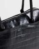 Topshop Topshop Skyler large angular shoulder bag in black croc - 3