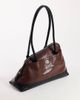 Topshop Topshop Skyler large angular shoulder bag in chocolate and black-Brown - 3