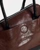 Topshop Topshop Skyler large angular shoulder bag in chocolate and black-Brown - 4
