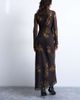 Topshop Topshop slash neck chiffon maxi dress in brown and lime floral print-Multi - 3