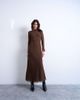 Topshop Topshop slash neck chiffon maxi dress in chocolate-Brown - 1