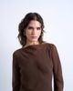 Topshop Topshop slash neck chiffon maxi dress in chocolate-Brown - 2