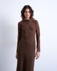 Topshop Topshop slash neck chiffon maxi dress in chocolate-Brown - 3