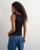 Topshop Topshop slash neck racer tank top in washed black - 2