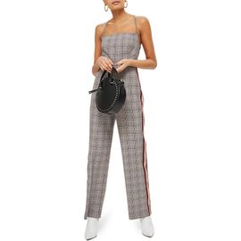 Topshop Topshop Sleeveless Check Stripe Jumpsuit