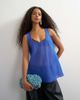 Topshop Topshop sleeveless organza scoop tank top in cobalt blue - 1
