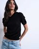 Topshop Topshop slinky knit v-neck top in black-Red - 1