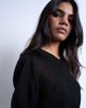 Topshop Topshop slinky knit v-neck top in black-Red - 3