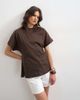 Topshop Topshop slit side tee in dark chocolate-Brown - 1