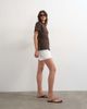 Topshop Topshop slit side tee in dark chocolate-Brown - 2