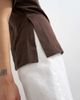 Topshop Topshop slit side tee in dark chocolate-Brown - 3
