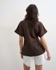 Topshop Topshop slit side tee in dark chocolate-Brown - 4