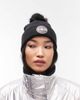 Topshop Topshop Sno Ski faux fur pom beanie in black - 1