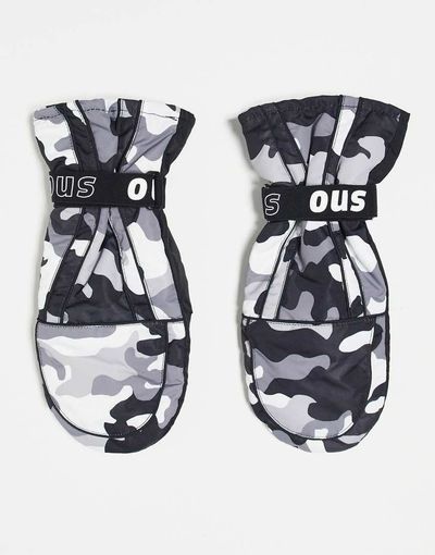 Topshop Topshop Sno ski mittens in gray