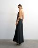Topshop Topshop soft touch cupro halter neck low back maxi dress in washed black - 1