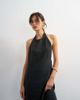 Topshop Topshop soft touch cupro halter neck low back maxi dress in washed black - 2