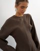 Topshop Topshop soft touch drop armhole maxi dress in chocolate with ecru contrast topstitching-Brown - 2