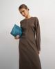 Topshop Topshop soft touch drop armhole maxi dress in chocolate with ecru contrast topstitching-Brown - 3
