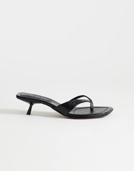 Topshop Topshop Solo strappy mid height heeled mule sandals in black