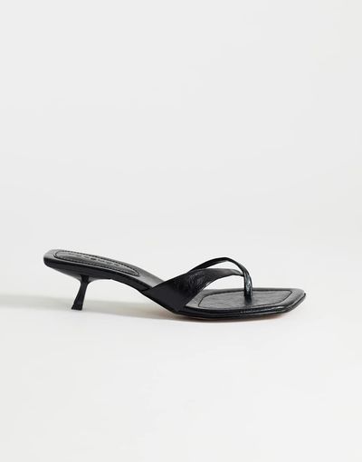 Topshop Topshop Solo strappy mid height heeled mule sandals in black