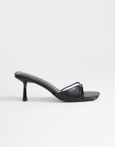 Topshop Topshop Sophie asymmetric mid heel mules in black
