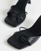 Topshop Topshop Sophie asymmetric mid heel mules in black - 2
