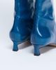 Topshop Topshop Sophie Premium leather point toe knee high boots in blue - 3